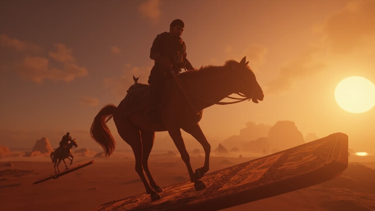 PS5'in Yeni Arabian Fantastik Oyunu 1001 Threads of Mizan: Uçan Halı Hoverboard'larla Turlanıyor